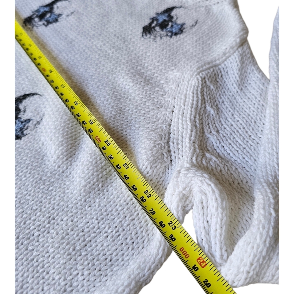 Wooden Ships Paola Buendia Skull Sweater XS White Lightweight Knit Gothic Grunge - Picture 7 of 8